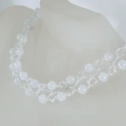 Necklace Gold filled 14K - Duo Moonstone-Diaphanous white - Necklace Gold filled 14K - Gold filled 14K
